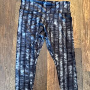 Athleta Brown and Gray Leggings with Abstract Pattern